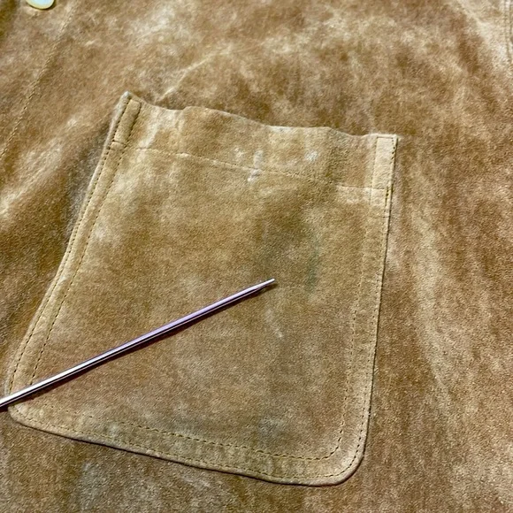 Men's 100% Real Suede Leather Trucker Jacket Shirt Western Wear Field Gear XLT - Picture 15 of 15